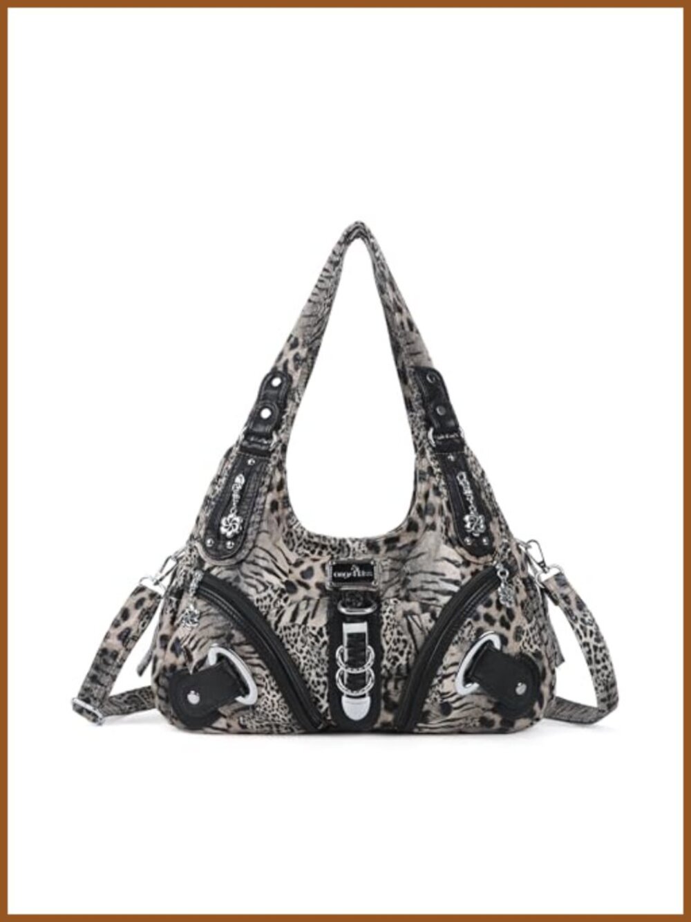 Washed PU Leather Hobo Shoulder Bag Convertible Strap Large Satchel